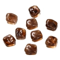 Set of 9 brown marble texture acrylic beads in irregular square shape for DIY jewelry - Irregular 02 / 10 Pieces Pack / Brown