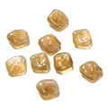 Handmade amber acrylic irregular square beads with white mist pattern for DIY jewelry - Irregular 02 / 10 Pieces Pack / Yellow Brown