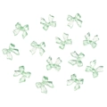 Translucent light green resin bow nail charms with an ice-like texture for DIY crafts - Green