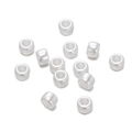 Macro shot of silver-colored cylindrical spacer beads with a smooth matte pearl finish - 1 Pack / Artificial Pearl White-2142 (50 Pcs)