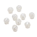 Detailed macro view of white ABS resin rose flower beads with polished pearl luster - 1 Pack / Artificial Pearl White-2143 (10 Pcs)