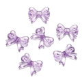 Detailweergave van zes paarse doorschijnende acryl strikkralen voor DIY-sieraden maken - 20 stuks/verpakking (14*18mm/Opening 2mm/Dikte 4.7mm) ca. 12g / Transparant Paars