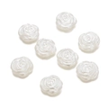 Macro view of white ABS resin rose charms with pearlescent finish for DIY jewelry - 1 Pack / Artificial Pearl White-2214 (10 Pcs)