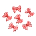 Detailed view of 6-piece transparent acrylic butterfly bow beads with polished pink finish - 20 Pcs/Pack (14*18mm/Aperture 2mm/Thickness 4.7mm) Approx. 12g / Transparent Red