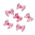 Translucent pink acrylic bow beads for DIY craft projects and phone charm accessories - 20 Pcs/Pack (14*18mm/Aperture 2mm/Thickness 4.7mm) Approx. 12g / Transparent Rose Red