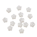 Detailansicht der perlweißen ABS Blumenperlen für DIY-Schmuck und Bastelzubehör - 1 Packung / Künstliches Perlweiß-7465 (50 Stk.)
