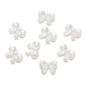 Detailansicht perlweißer Schleifenperlen aus ABS für DIY-Schmuck und Bastelarbeiten - 1 Packung / Künstliches Perlweiß-7484 (10 Stk.)