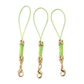 Detailed view of light green braided lanyards with gold lobster clasps for DIY jewelry - 10 Pieces Pack / Gold-plated Fruit Green