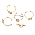 Detail of 18k gold plated butterfly ear cuffs showing 18.5mm outer diameter and 7mm charm - Butterfly / 5 Pieces/Pack (Approx. 7x7.5mm Internal) / Gold