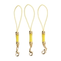 Detailed view of yellow braided mobile phone lanyards with golden lobster clasps - 10 Pieces Pack / Gold-plated Light Yellow