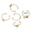 Detail of 18k gold plated star ring base with dimensions 18.5mm outer diameter - Star / 5 Pieces/Pack (Approx. 6x7mm Internal) / Gold