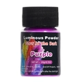 Detailed view of 20g purple luminous powder bottle for DIY crafts and glow in the dark projects - Purple