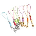 Detailed view of colorful braided lanyards with silver and gold lobster clasps - 10 Pieces Pack / Random Mixed Colors