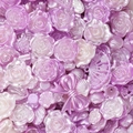 Detail van doe-het-zelf parel acryl kralen met paarse en witte roos- en boogvormen - Parel Gemengd-Paars Wit