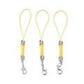 Three yellow braided lanyards with silver pagoda buckles and lobster clasps for DIY crafts - 10 Pieces Pack / White K-plated Light Yellow