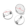 Dettaglio base tonda per spilla da 30mm e spilla di sicurezza da 27mm per gioielli DIY - Diametro Interno 30mm (Con Spilla di Sicurezza 27mm) / Argento