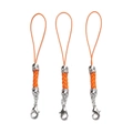 Three orange woven lanyards with silver lobster clasps for DIY phone accessories - 10 Pieces Pack / White K-plated Orange