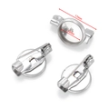 Dettaglio macro della base per spilla in acciaio inox da 10mm con spilla di sicurezza DIY - Diametro Interno 10mm (Con Spilla 17mm) / Argento