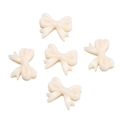 Five cream white acrylic bow beads for DIY phone chains and jewelry making accessories - 20 Pcs/Pack (14*18mm/Aperture 2mm/Thickness 4.7mm) Approx. 12g / Solid White