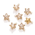 Macro shot of 18k gold plated star charms with champagne crystals for DIY jewelry making - Gold Base Champagne