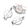 Dettaglio della base per spilla rotonda 20mm in acciaio argento con spilla da 25mm - Diametro Interno 20mm (Con Spilla 25mm) / Argento