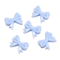 Five light blue acrylic bow beads with matte finish for DIY phone chains and crafts - 20 Pcs/Pack (14*18mm/Aperture 2mm/Thickness 4.7mm) Approx. 12g / Solid Blue