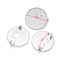 Dettaglio di basi per spille in acciaio inossidabile argento da 19mm e 25mm con spilla - Diametro Interno 25mm (Con Spilla 19mm) / Argento