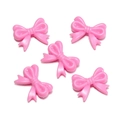 Set of five glossy pink acrylic bow beads for DIY phone chain jewelry accessories - 20 Pcs/Pack (14*18mm/Aperture 2mm/Thickness 4.7mm) Approx. 12g / Solid Pink