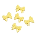 Five pale yellow resin candy bow charms for DIY phone chains and craft accessories - 20 Pcs/Pack (14*18mm/Aperture 2mm/Thickness 4.7mm) Approx. 12g / Solid Yellow