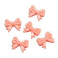 Five pink acrylic bow charms with glossy candy finish for DIY jewelry and phone chain - 20 Pcs/Pack (14*18mm/Aperture 2mm/Thickness 4.7mm) Approx. 12g / Solid Orange