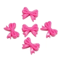 Five pieces of pink acrylic bow charms with glossy finish for DIY jewelry making - 20 Pcs/Pack (14*18mm/Aperture 2mm/Thickness 4.7mm) Approx. 12g / Solid Rose Red