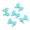 Five light blue acrylic bow beads with smooth resin finish for DIY jewelry crafts - 20 Pcs/Pack (14*18mm/Aperture 2mm/Thickness 4.7mm) Approx. 12g / Solid Light Blue