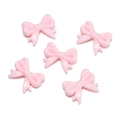 Five pieces of pastel pink acrylic bow charms for DIY jewelry and phone chain making - 20 Pcs/Pack (14*18mm/Aperture 2mm/Thickness 4.7mm) Approx. 12g / Solid Light Pink