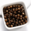 6/8mm deep brown resin cat eye round beads with pre-drilled holes for DIY jewelry - 6mm / Brown