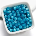 Light blue cat eye resin beads with silk luster for DIY jewelry making - 6mm / Blue