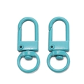 Himmelblauer legierter Karabiner-Schlüsselanhänger mit Wirbelhaken für DIY-Anhänger - Lackierter Verschluss / 10er Pack / Blau