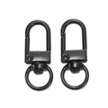 Zwei schwarze lackierte Legierungs-Karabinerverschlüsse für DIY-Schlüsselanhänger und Taschen - Lackierter Verschluss / 10er Pack / Schwarz