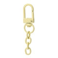 Gelber Karabiner-Schlüsselanhänger aus Legierung mit Drehring und kurzer Gliederkette - Lackierter Verschluss mit Kette / 10er Pack / Hellgelb