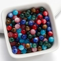 Mix of 8mm resin cat eye beads in vibrant colors for DIY jewelry making and crafting - 6mm / Random Mixed Colors