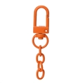 Orangefarbene lackierte Legierungskarabiner mit D-Ring und Kette für DIY-Schlüsselanhänger - Lackierter Verschluss mit Kette / 10er Pack / Orange