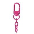 Rosafarbener Karabinerverschluss aus Metall mit Kettengliedern für DIY-Anhänger - Lackierter Verschluss mit Kette / 10er Pack / Fuchsia