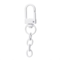 Weiß lackierter Karabinerverschluss aus Legierung mit 3-gliedriger Kette für DIY-Schlüsselanhänger - Lackierter Verschluss mit Kette / 10er Pack / Weiß