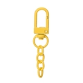 Leuchtend gelber Metall-Karabinerverschluss mit Drehgelenk und Kette für DIY-Zubehör - Lackierter Verschluss mit Kette / 10er Pack / Gelb