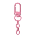 Rosafarbener Karabinerverschluss aus Legierung mit 3-Ring-Kette für DIY-Schlüsselanhänger - Lackierter Verschluss mit Kette / 10er Pack / Rosa