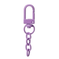 Violetter mattierter Metall-Karabinerverschluss mit Drehgelenk und Gliederkette - Lackierter Verschluss mit Kette / 10er Pack / Lila