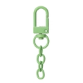 Grasgrüner matter Karabinerverschluss aus Legierung mit Wirbelring für DIY-Bastelarbeiten - Lackierter Verschluss mit Kette / 10er Pack / Grün