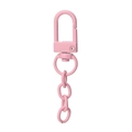 Rosa lackierter Legierungs-Karabinerverschluss mit kurzer ovaler Kette für DIY-Anhänger - Lackierter Verschluss mit Kette / 10er Pack / Hellrosa