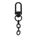 Mattschwarzer drehbarer Karabinerverschluss mit ovaler Kette für DIY-Schlüsselanhänger - Lackierter Verschluss mit Kette / 10er Pack / Schwarz