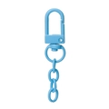 Hellblauer lackierter Metall-Karabinerverschluss mit Drehring für DIY-Schlüsselanhänger - Lackierter Verschluss mit Kette / 10er Pack / Blau