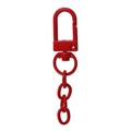 Rote lackierte Hummerverschluss-Schlüsselanhänger aus Legierung mit Drehhaken und Kette - Lackierter Verschluss mit Kette / 10er Pack / Rot